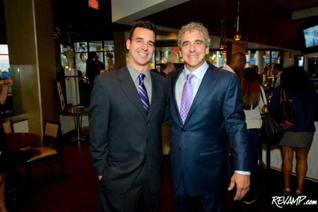 Dean Cibel and Nick Cibel at last night's grand re-opening party for Tony and Joe's and Nick's Riverside Grill.